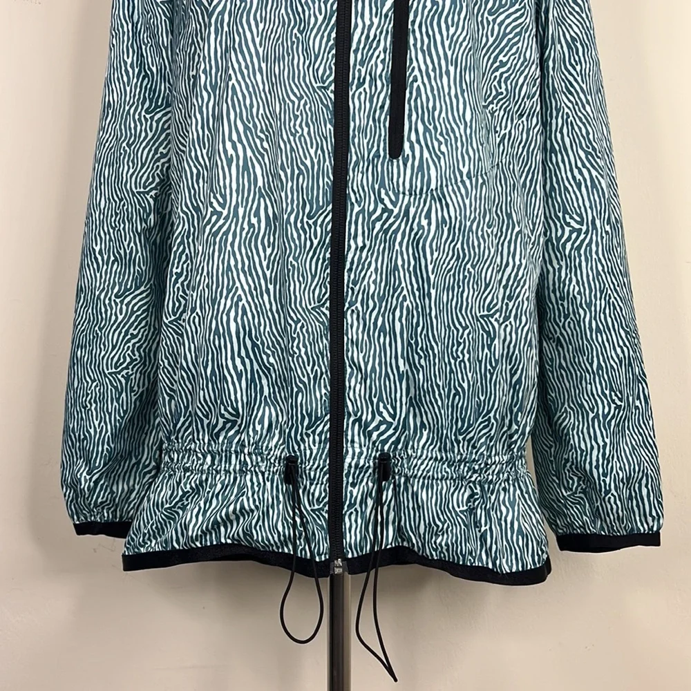 NIKE Blue Blacklight Flash Print Windrunner Windbreaker Hooded Jacket M